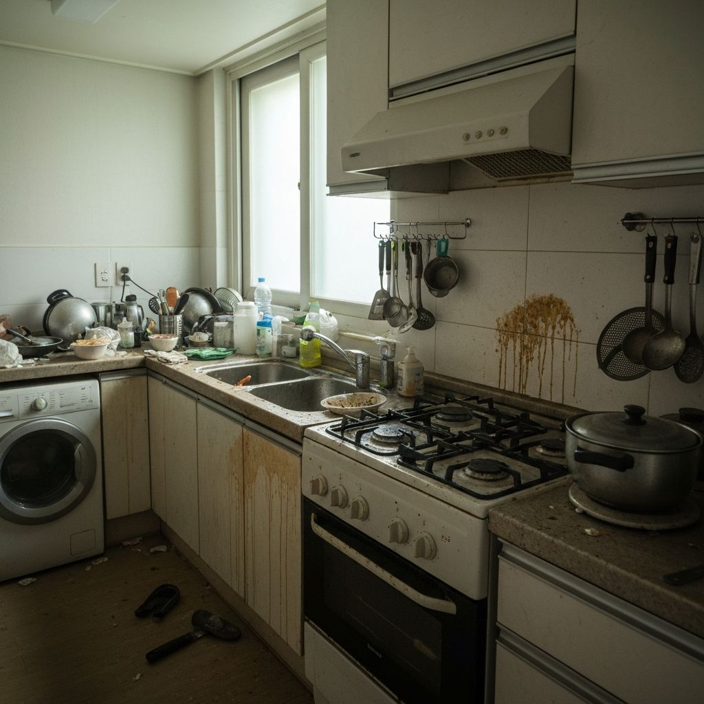 주방 청소 청소 전