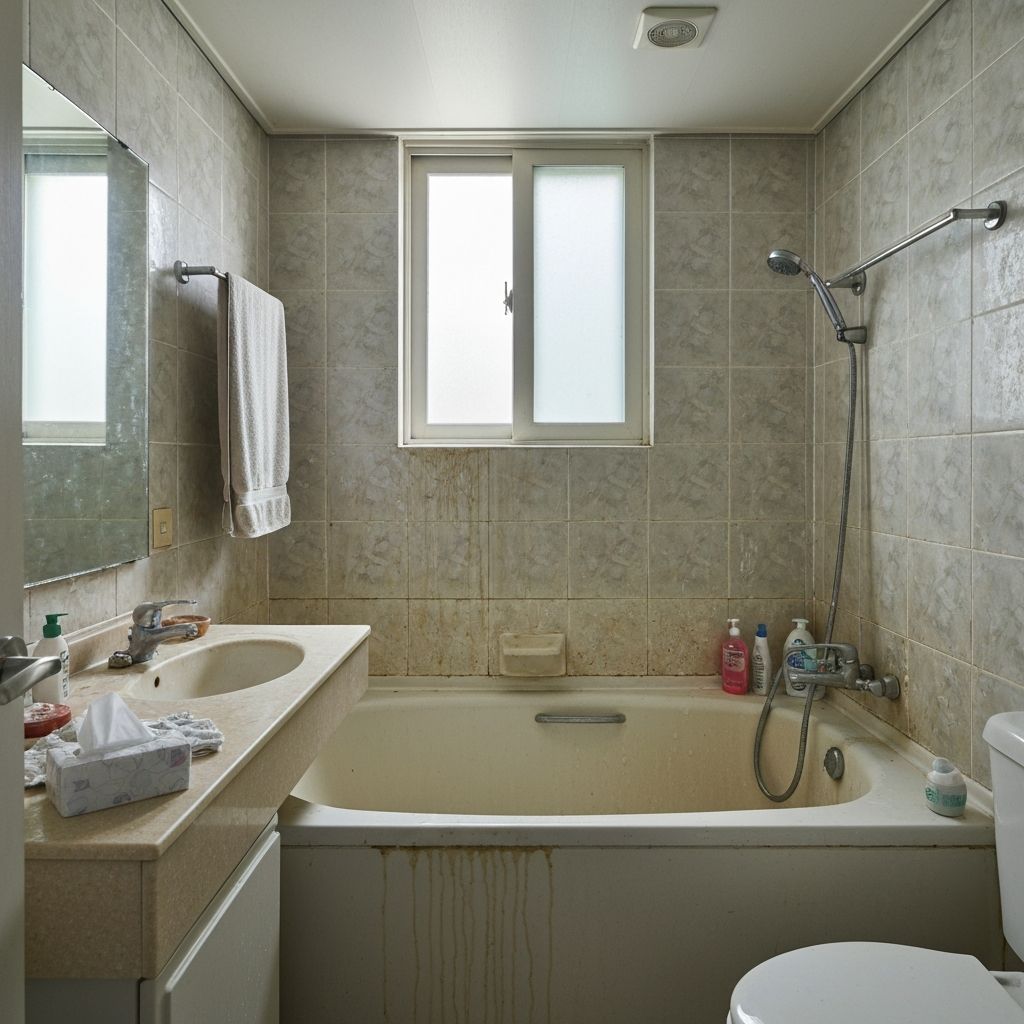 욕실 청소 청소 전